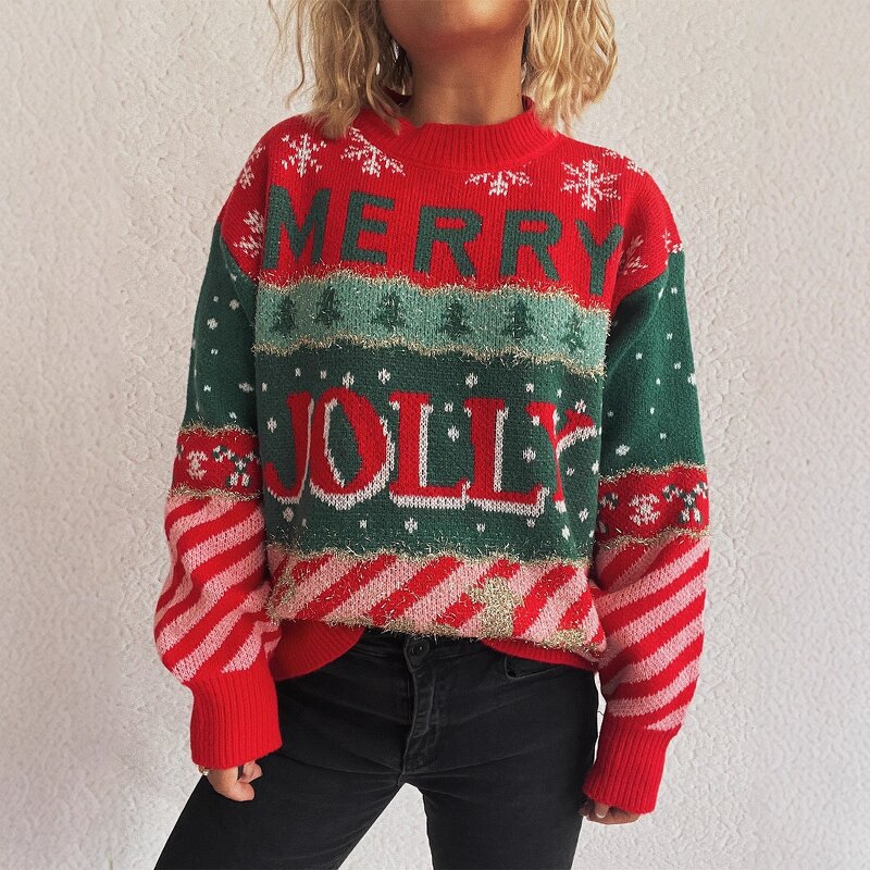 Christmas Sweater Manufacturer - Custom Jacquard Knitted Pullover Matching for Family Couple