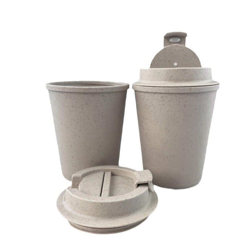 Coffee Cup Manufacturer - Reusable Wheat Straw Leakproof Double Wall 350ml BPA FREE