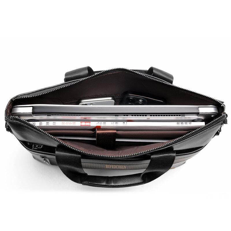 Tote Bag Manufacturer - Men's PU Leather Durable Business Casual Laptop Briefcase