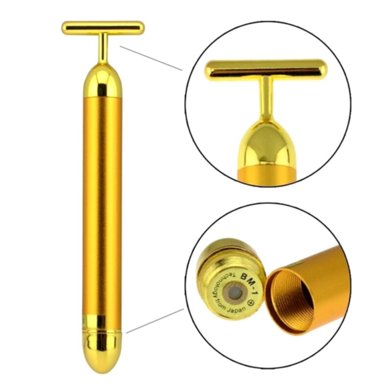 Facial Wrinkle Lift Bar Manufacturer - 24k Gold Vibration Beauty Equipment Roller Massager