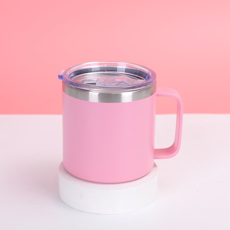 Tumbler Manufacturer - 14oz Vacuum Insulated Stainless Steel with Handle and Straw