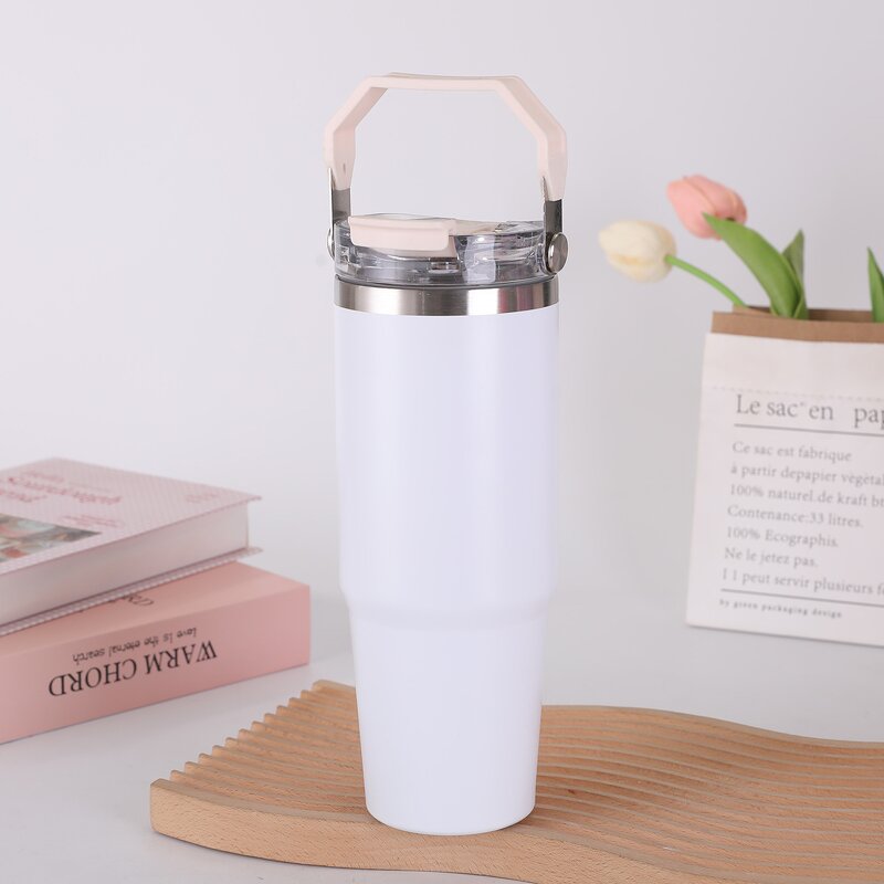 Tumbler Manufacturer - Double Wall Stainless Steel 40 Oz with Handle Leak-Resistant