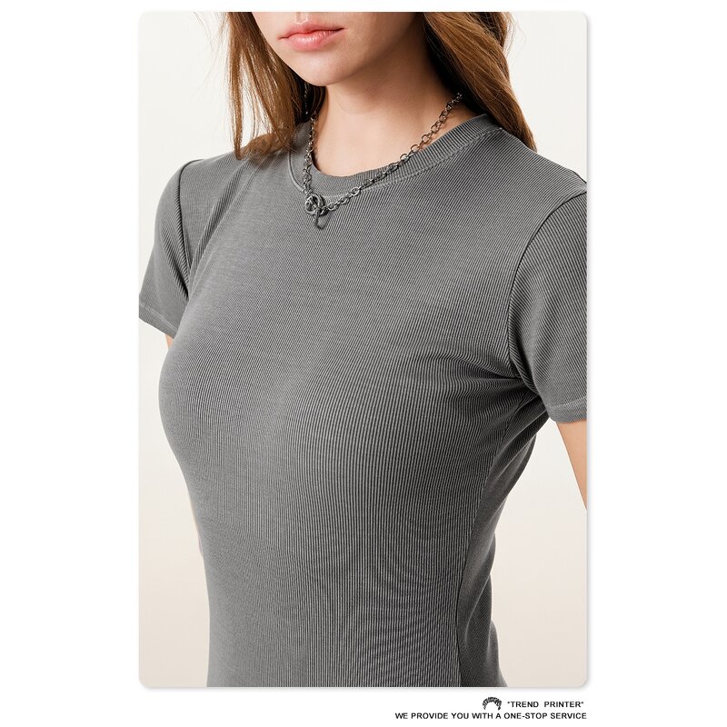 T-Shirt Dress Manufacturer - Women's Striped Summer Casual Short Sleeve Round Neck Long Maxi