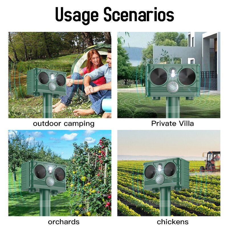 Pest Repeller Manufacturer - Solar Powered Smart Home Sonic for Mice Groundhogs Outdoor