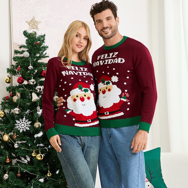 Christmas Sweater Manufacturer - Family Jacquard Knit Pullover Matching Couple Winter