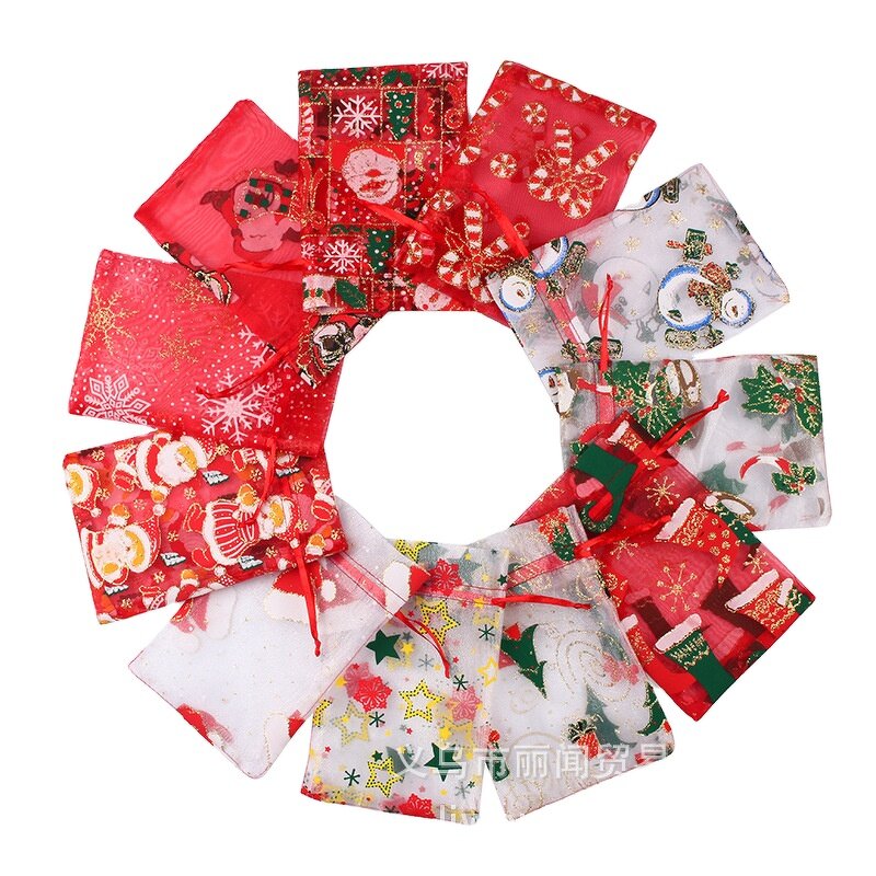 Gift Bag Manufacturer - Mini Multi Color Christmas Assorted Size with Hanging Tags