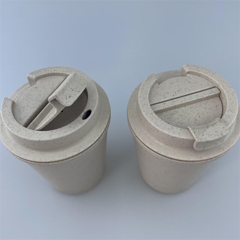 Coffee Cup Manufacturer - Reusable Wheat Straw Leakproof Double Wall 350ml BPA FREE