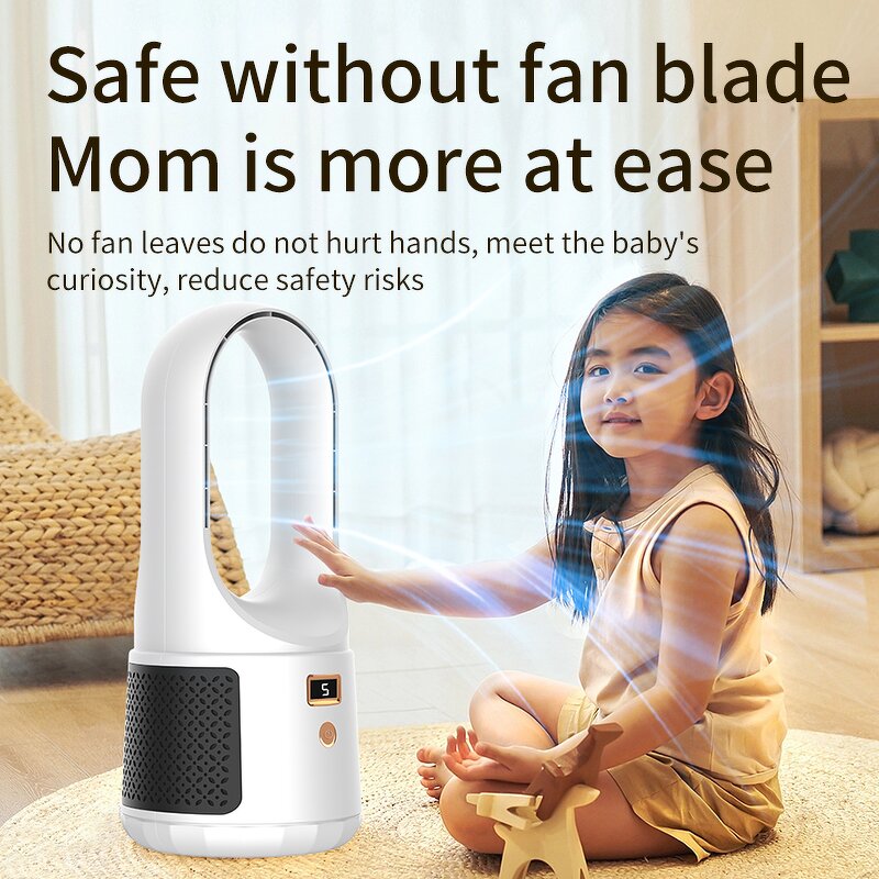 Table Fan Manufacturer - 6-Speed Adjustable Bladeless Battery Operated Quiet for Home Office
