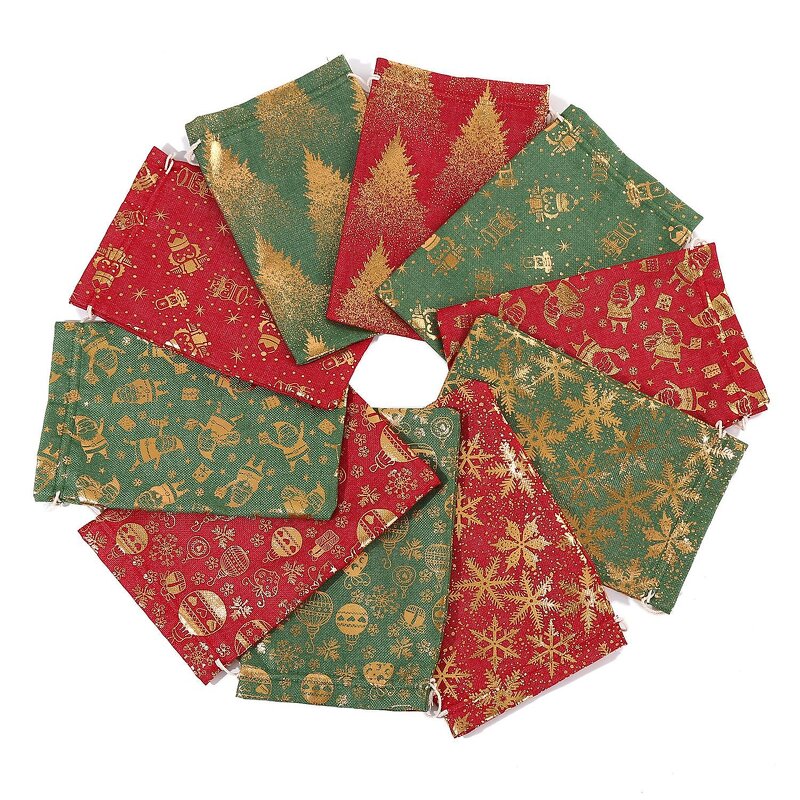 Gift Bag Manufacturer - Drawstring Christmas Reusable Cloth Santa with Ribbon