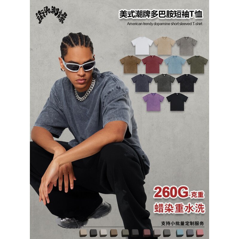 T-Shirt Manufacturer - Custom Logo Men's 100% Cotton 305 GSM Short Sleeve Crew Neck Bulk