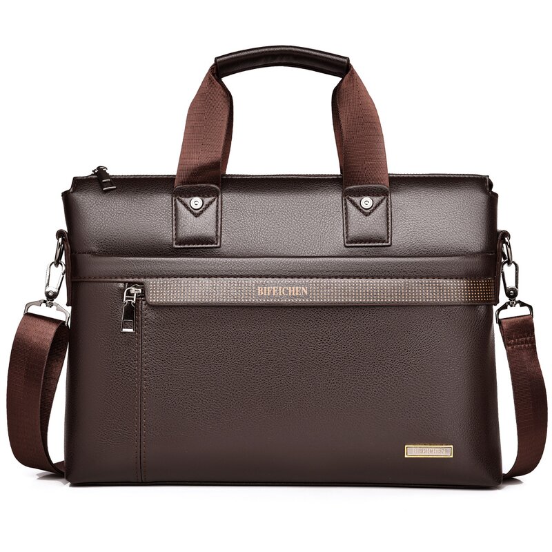 Tote Bag Manufacturer - Men's PU Leather Durable Business Casual Laptop Briefcase