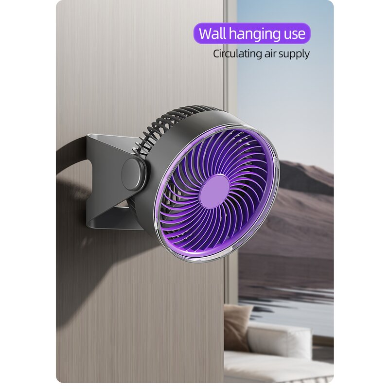 Desk Fan Manufacturer - Small Personal LED USB Strong Wind for Car Wall-Mount Hanging