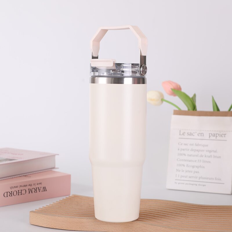 Tumbler Manufacturer - Double Wall Stainless Steel 40 Oz with Handle Leak-Resistant