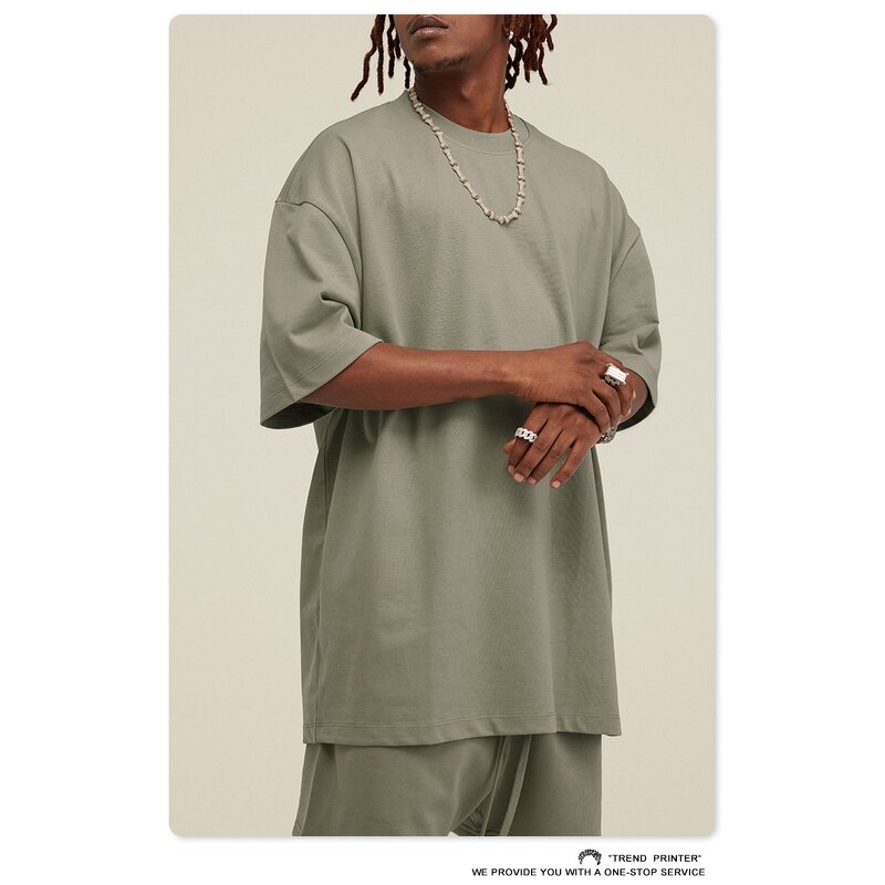 T-Shirt Manufacturer - Wholesale Custom Printed Heavyweight 305 GSM Cotton Plus Size O-Neck