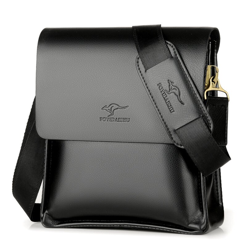 Crossbody Bag Manufacturer - High Quality PU Leather Men's Black Travel with Nylon Lining