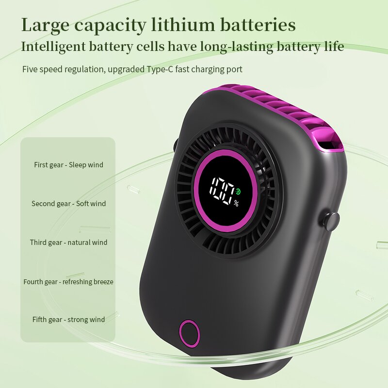 Cooling Fan Manufacturer - Portable Mini USB Digital Display Wearable for Office Car