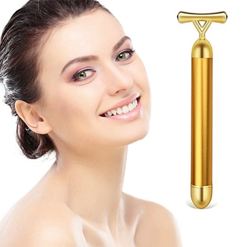 Facial Massager Manufacturer - 24K Golden Pulse T-Shape Electric Stainless Steel Firming