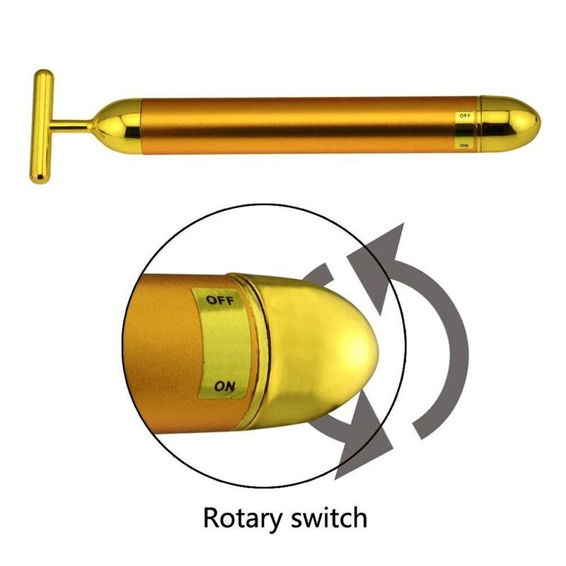 Facial Massager Kit Manufacturer - 24K Golden Pulse with Electric T-Shape Roller Stainless