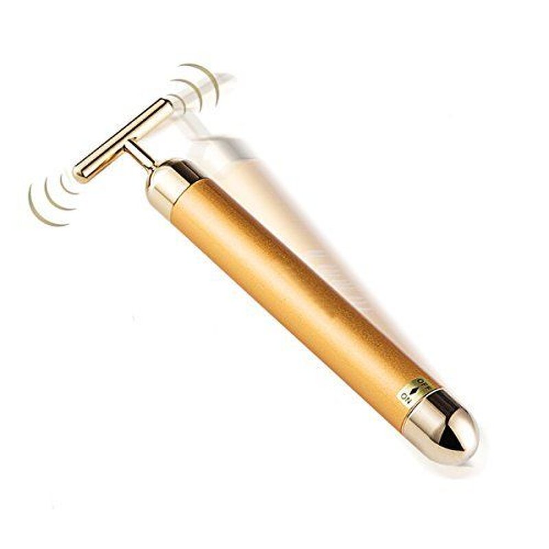 Facial Massager Manufacturer - 24K Gold T-Shape Electric Roller Stainless Steel for Eye Care