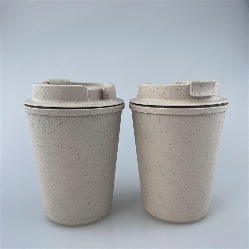 Coffee Cup Manufacturer - Reusable Wheat Straw Leakproof Double Wall 350ml BPA FREE