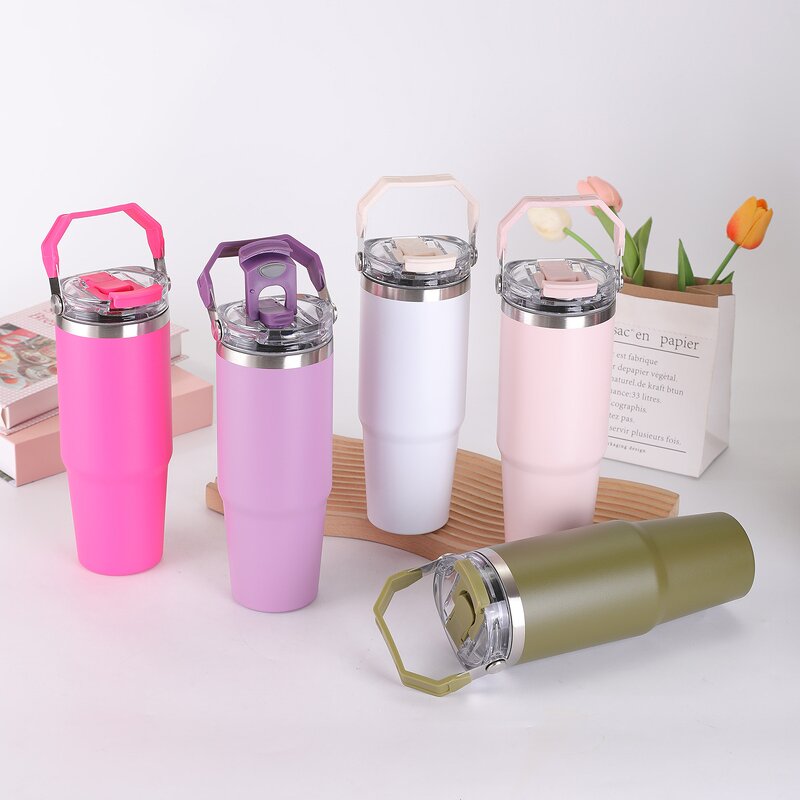 Tumbler Manufacturer - Double Wall Stainless Steel 40 Oz with Handle Leak-Resistant