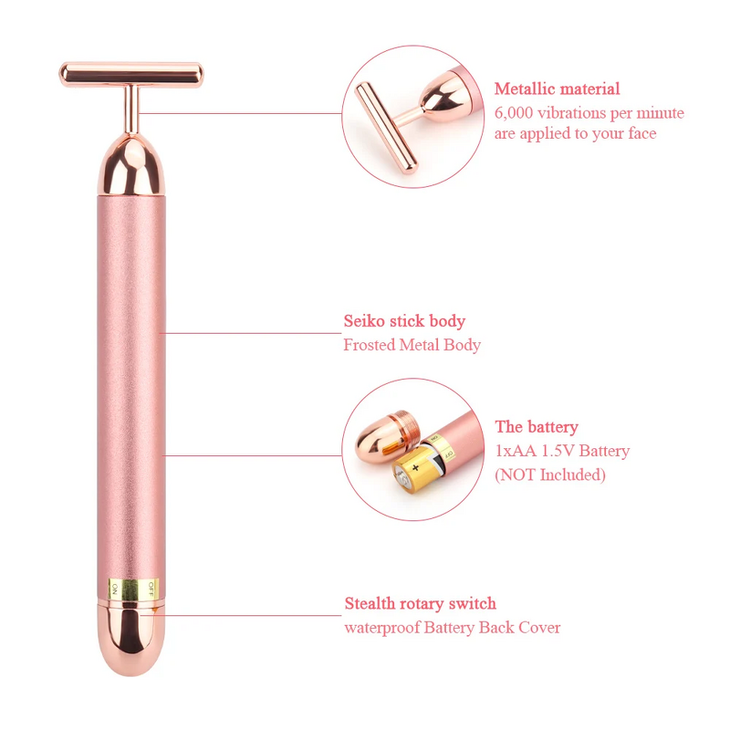 Beauty Bar Manufacturer - 24K T-Shaped Stainless Steel High-Vibration Anti-Wrinkles