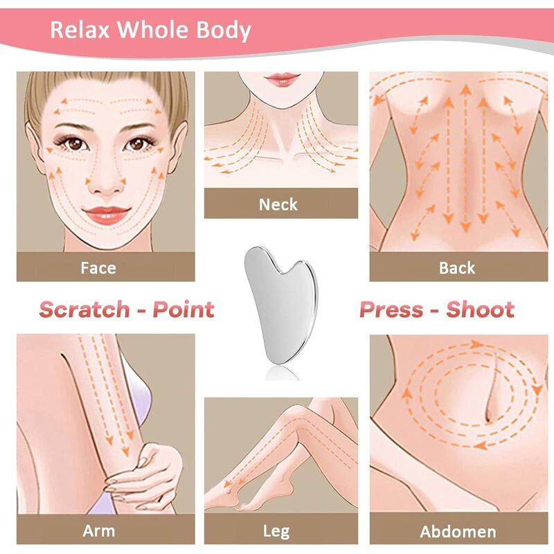 Gua Sha Tool Manufacturer - Stainless Steel for Face Sculpting Lymphatic Drainage Massager