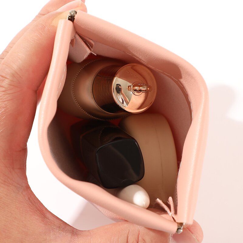 Storage Bag Manufacturer - Small Self-Closing PU Leather for Coins Headphones Jewelry