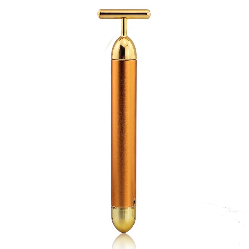 Facial Massager Manufacturer - 24K Gold T-Shape Electric Roller Stainless Steel for Eye Care