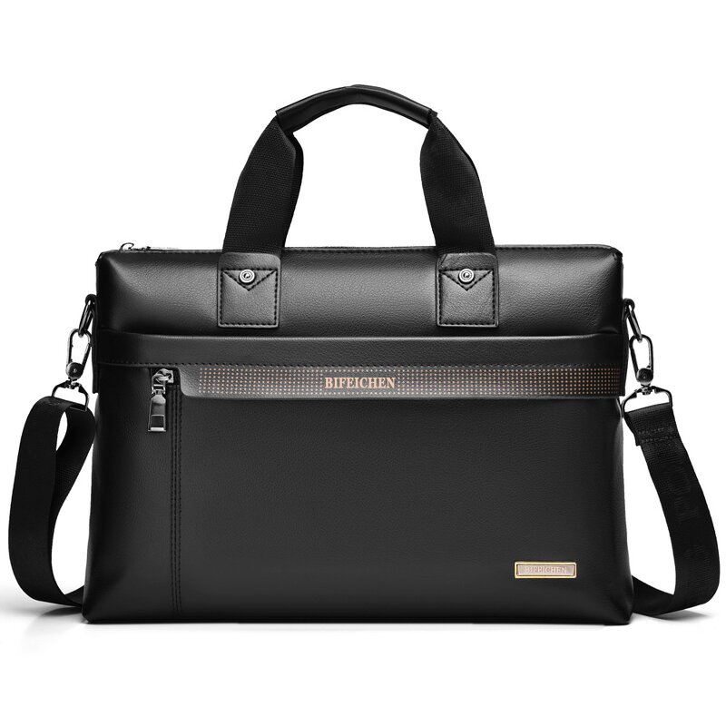 Briefcase Manufacturer - Men's PU Leather Laptop Tote Durable Business Casual Crossbody