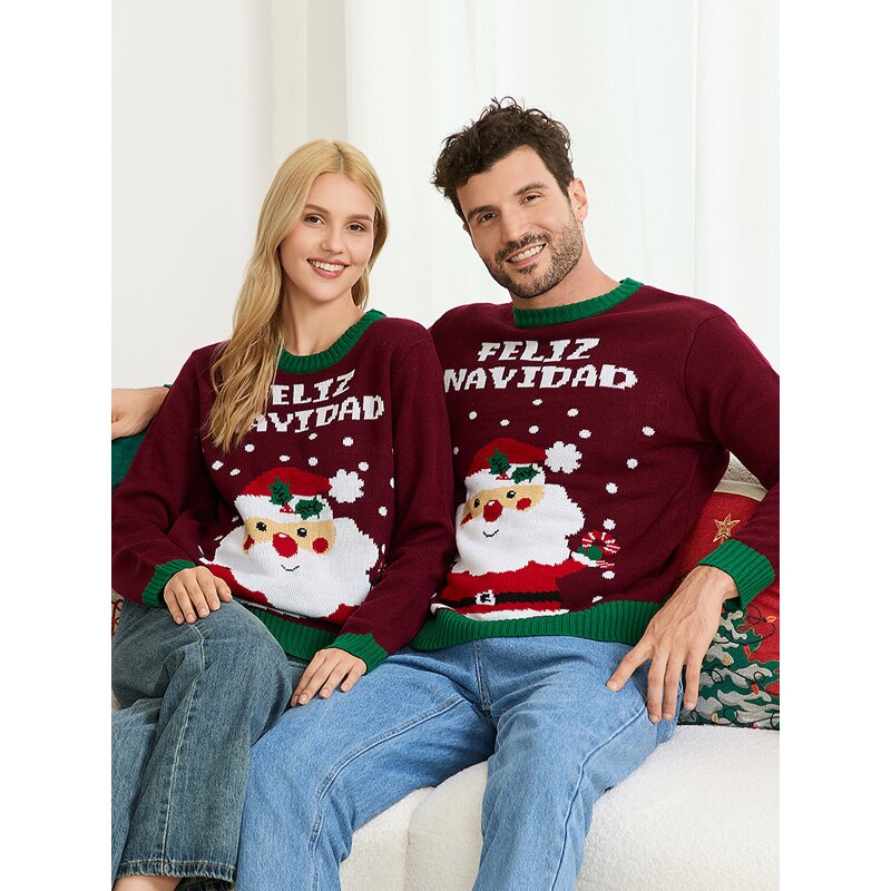 Christmas Pullover Manufacturer - Casual Jacquard Knit Thin Winter with Character Pattern