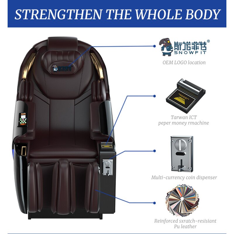 Massage Chair - Manufacturer - Factory 4D Zero Gravity Coin Credit Card Bill Commercial Massage Chair