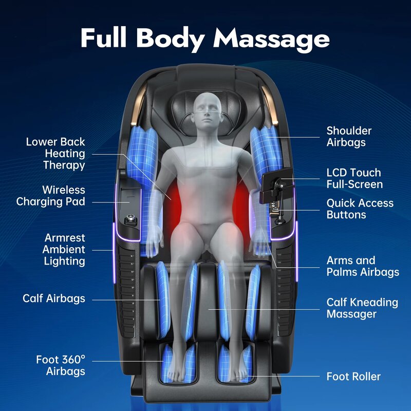 Massage Chair - Manufacturer - 3D Zero Gravity Office Pedicure Spa Full Body Luxury Electric