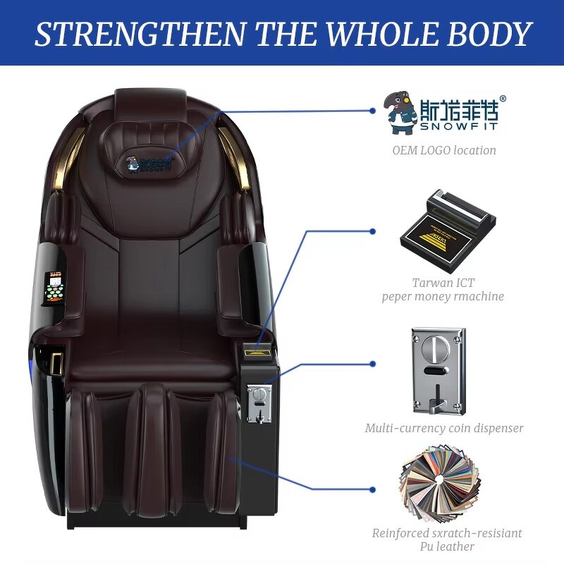 Massage Chair - Manufacturer - Mall Commercial Vending Dollar Bill Credit Card Coin Operated System
