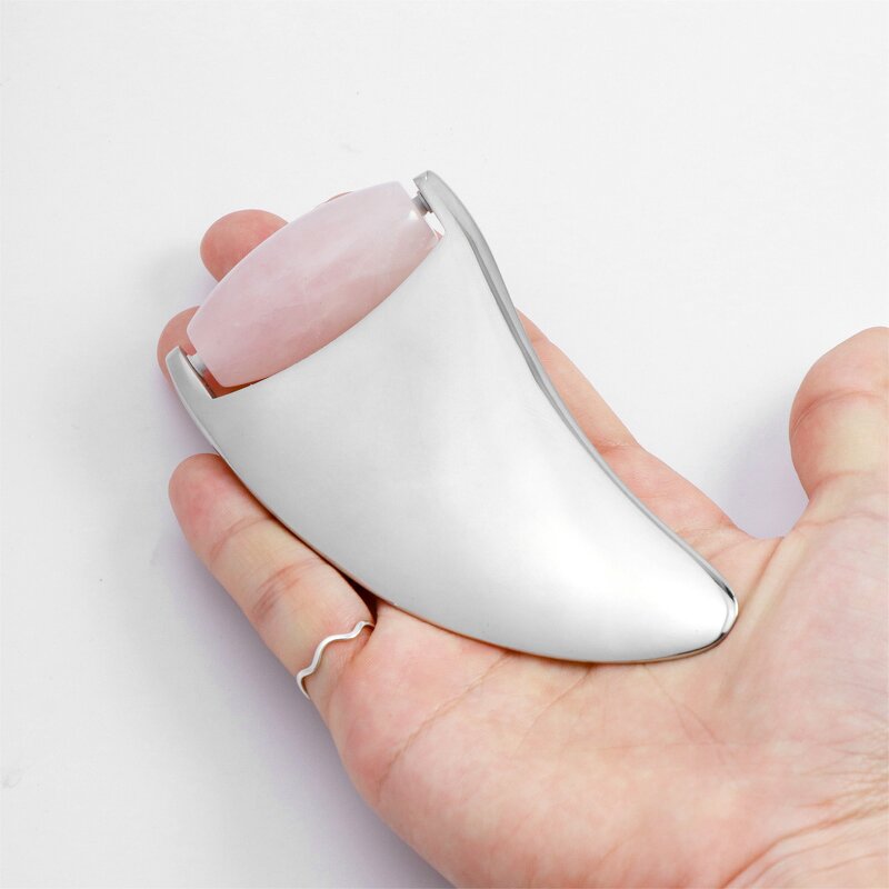 Jade Roller Gua Sha - Manufacturer - Metal Rose Quartz Face Lift Whitening Anti-Puffiness