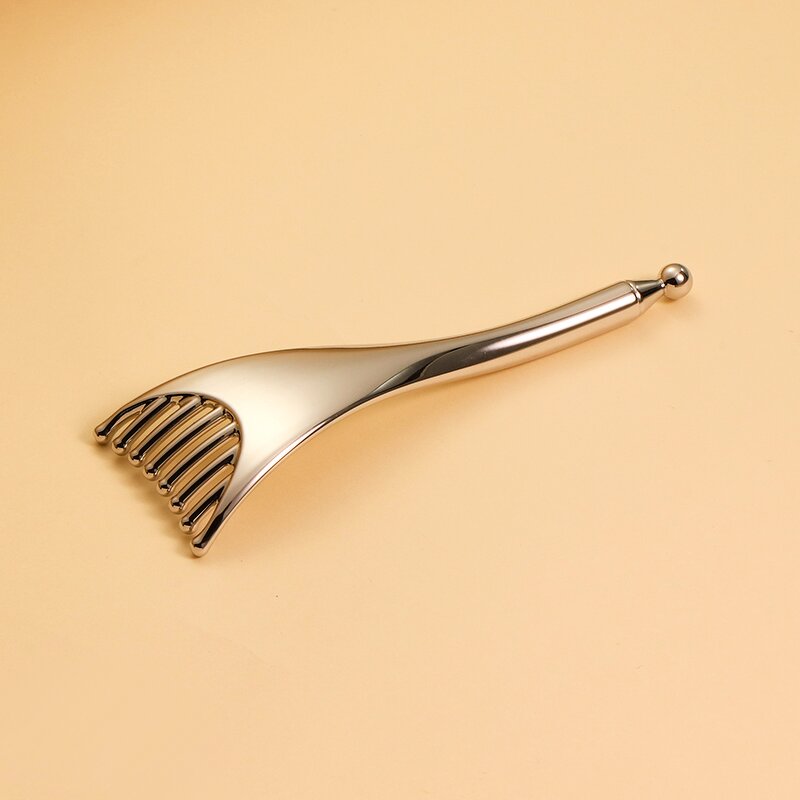 Scalp Therapy Massager - Manufacturer - New Silver Handheld Metal Gua Sha Comb Manual