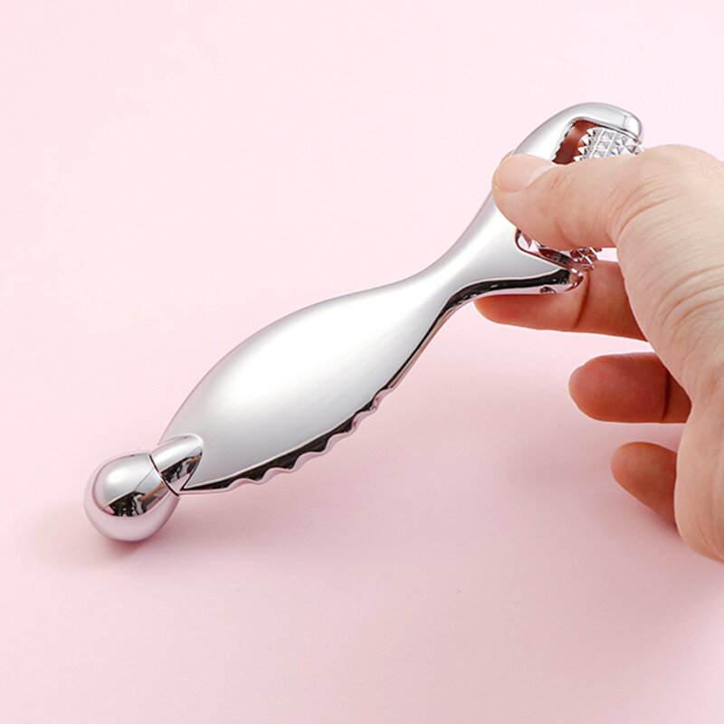 Gua Sha Roller - Manufacturer - Stainless Steel Acupuncture Ridged Face Eyes US Plug