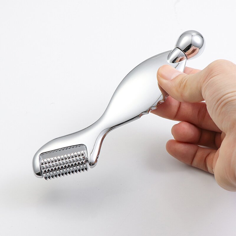 Derma Roller - Manufacturer - Silver Stainless Steel Gua Sha Face Eyes US Plug Needle