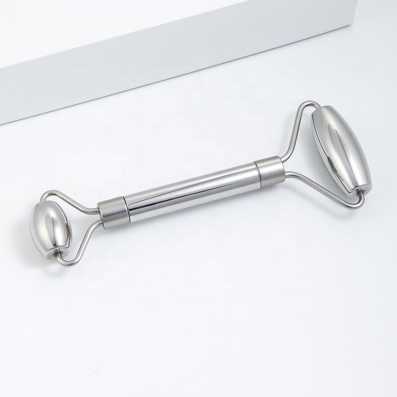 Jade Roller - Manufacturer - Zinc Alloy Metal Handle Single Head Ball Rose Quartz