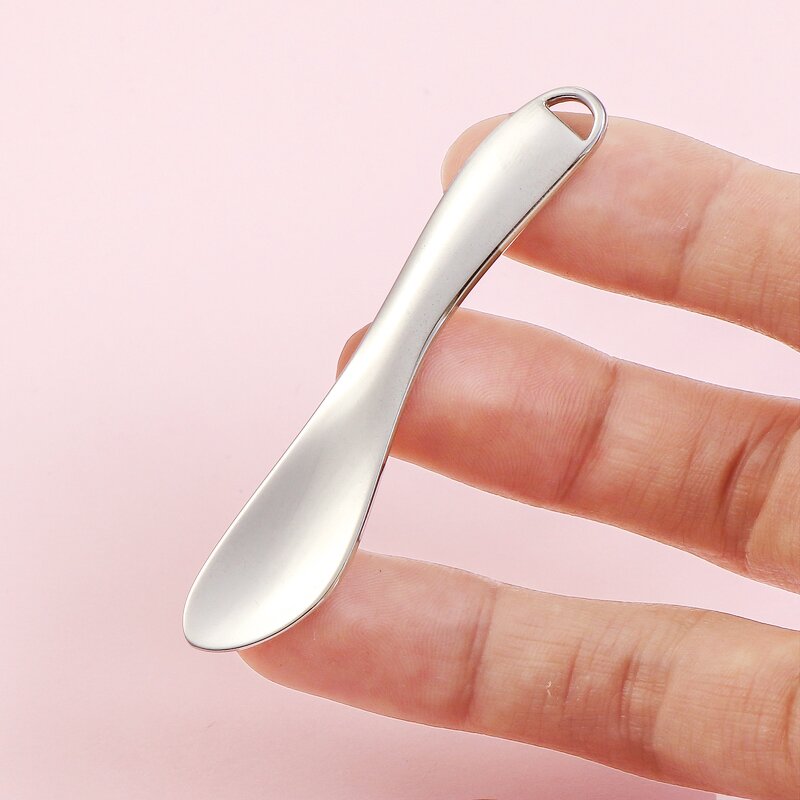 Cosmetic Spatula - Manufacturer - Kinwong WS20009 6.5cm Plastic Long Metal Cream Spoon