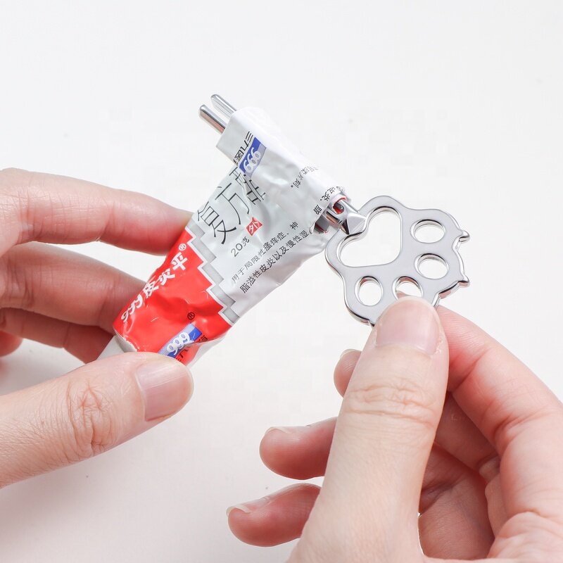 Tube Squeezer - Manufacturer - Key Shape Metal Rose Pattern Cleanser Toothpaste Extruder