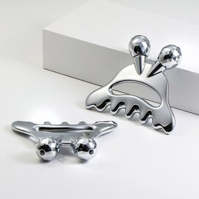 2-in-1 Facial Tool - Manufacturer - Stainless Steel Roller Metal Gua Sha Face Head