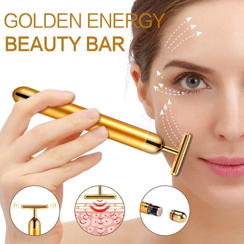 24k Gold Beauty Bar - Manufacturer - Handheld Vibrating Anti-age Face Skin Care Device