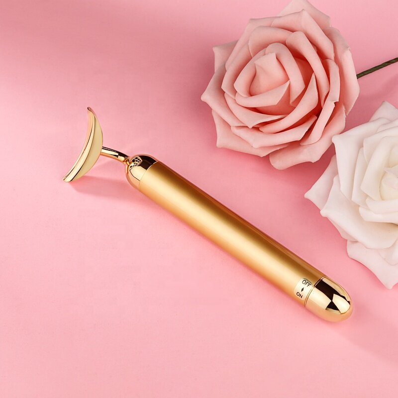 24K Golden Massager - Manufacturer - Jingwang 2024 CN Plug Lotus Leaf Head Face Lift
