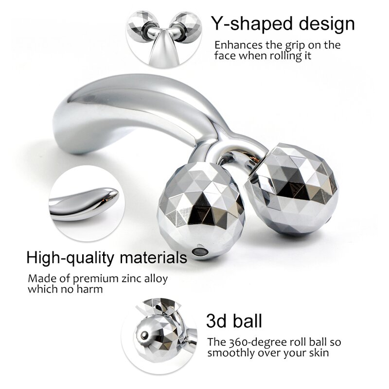 Magnetic Face Roller - Manufacturer - Private Label Waterproof Silver Y-Shape 3d Roller