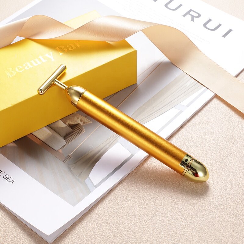 24K Gold Beauty Bar - Manufacturer - Cheap Price T Shape Vibration Eye Lifting Tightening