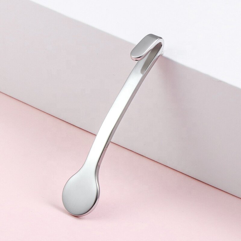 Cosmetic Spatula - Manufacturer - Custom Reusable Curved Metal Shilajit Spoon with Hook