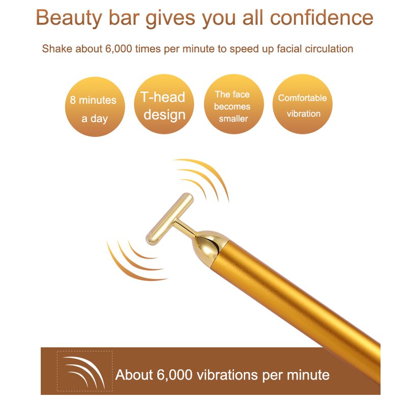24K Energy Beauty Bar - Manufacturer - Japan T-Shape Electric Facial Lifting Tightening