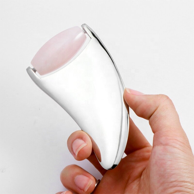 Jade Roller Gua Sha - Manufacturer - Metal Rose Quartz Face Lift Whitening Anti-Puffiness