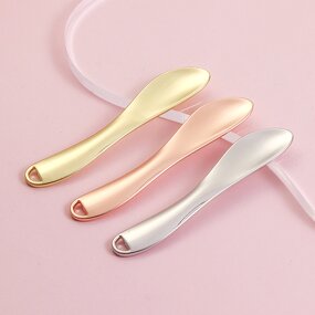 Cosmetic Spatula - Manufacturer - Kinwong WS20009 6.5cm Plastic Long Metal Cream Spoon